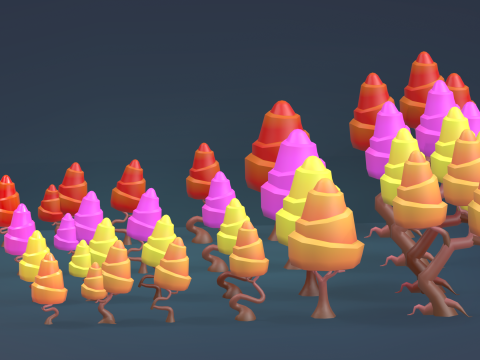 Low Poly Tree Pack 3D Model