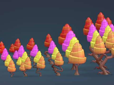 Low Poly Tree Pack 3D Model
