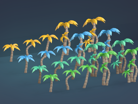 Low Poly Tree Pack 3D Model