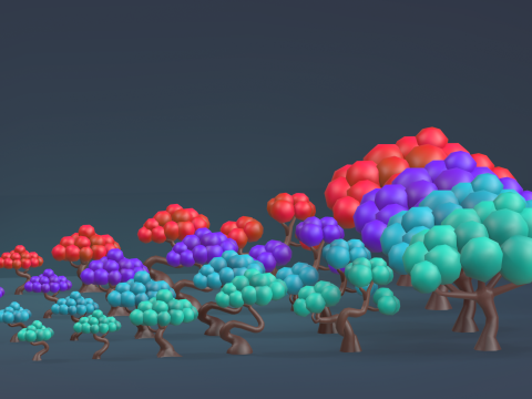 Low Poly Tree Pack 3D Model