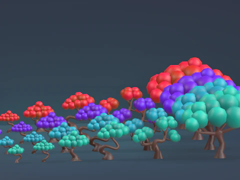 Low Poly Tree Pack 3D Model
