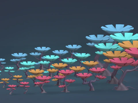 Low Poly Tree Pack 3D Model