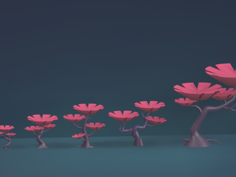 Low Poly Tree Pack 3D Model