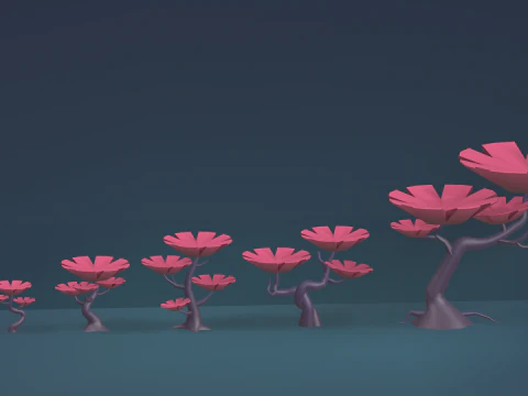Low Poly Tree Pack 3D Model