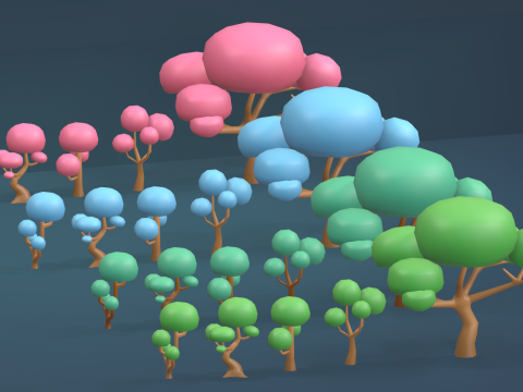 Low Poly Tree Pack 3D Model