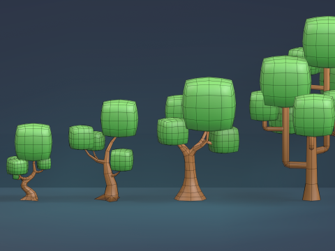 Low Poly Tree Pack 3D Model