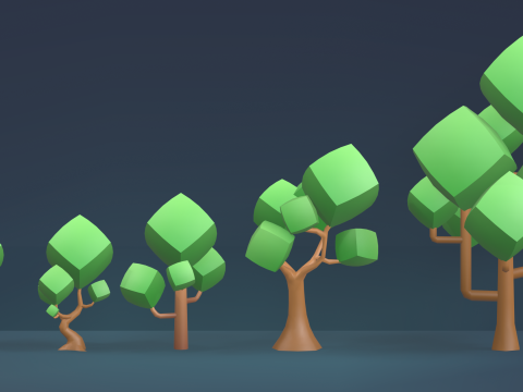 Low Poly Tree Pack 3D Model
