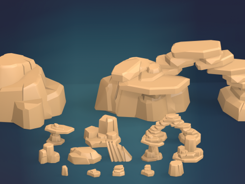 Low Poly Tree Pack 3D Model
