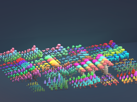 Low Poly Tree Pack 3D Model