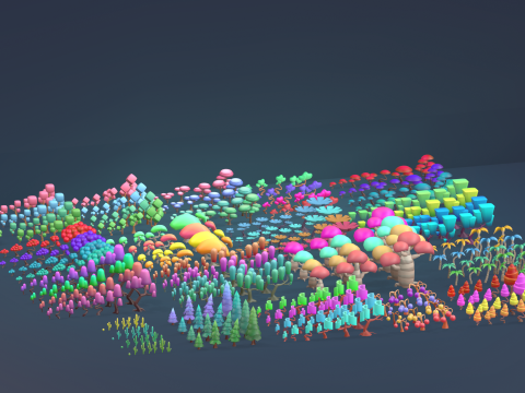 Low Poly Tree Pack 3D Model