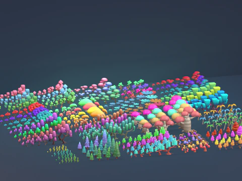Low Poly Tree Pack 3D Model