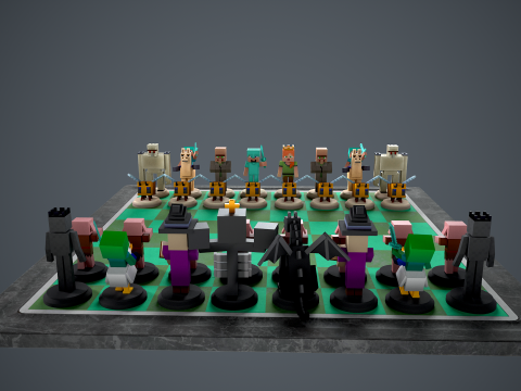 Майнкрафт шаховий пакет 3D Принт Модель