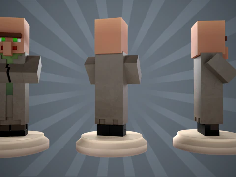 Pacchetto scacchi Minecraft Modello di stampa 3D