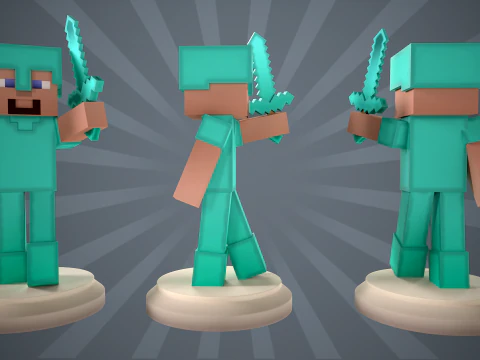 Pacchetto scacchi Minecraft Modello di stampa 3D