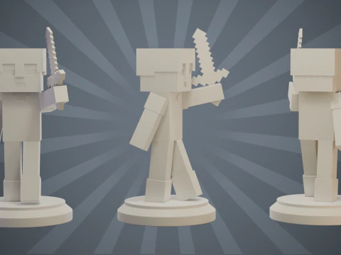 Pacchetto scacchi Minecraft Modello di stampa 3D