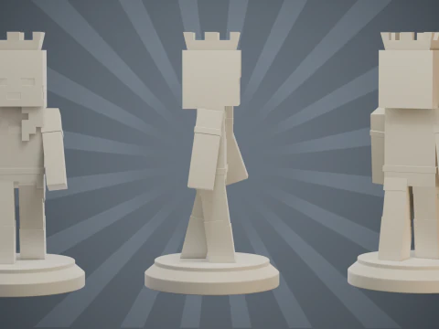 Pacchetto scacchi Minecraft Modello di stampa 3D