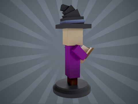 Patung Penyihir Minecraft Model Cetak 3D