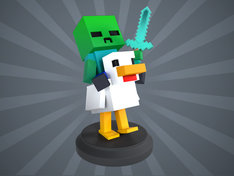 Figura do J&oacute;quei Minecraft Modelo de Impressão 3D