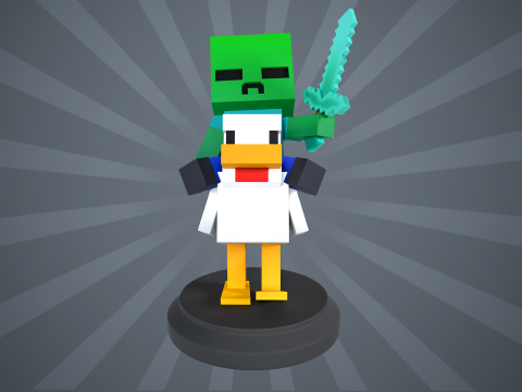 Jockey Minecraft Figure 3D Print Model