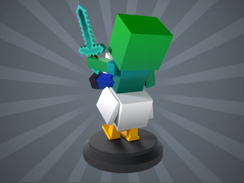 Jockey Minecraft Figure 3D Print Model