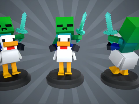 Jockey Minecraft Figure 3D Print Model