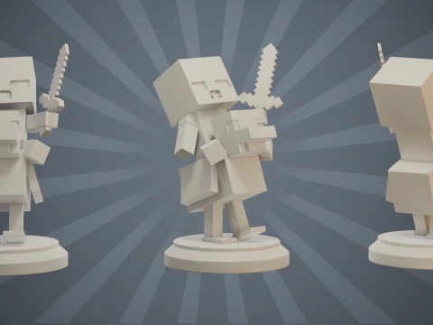 Jockey Minecraft Figure 3D Print Model