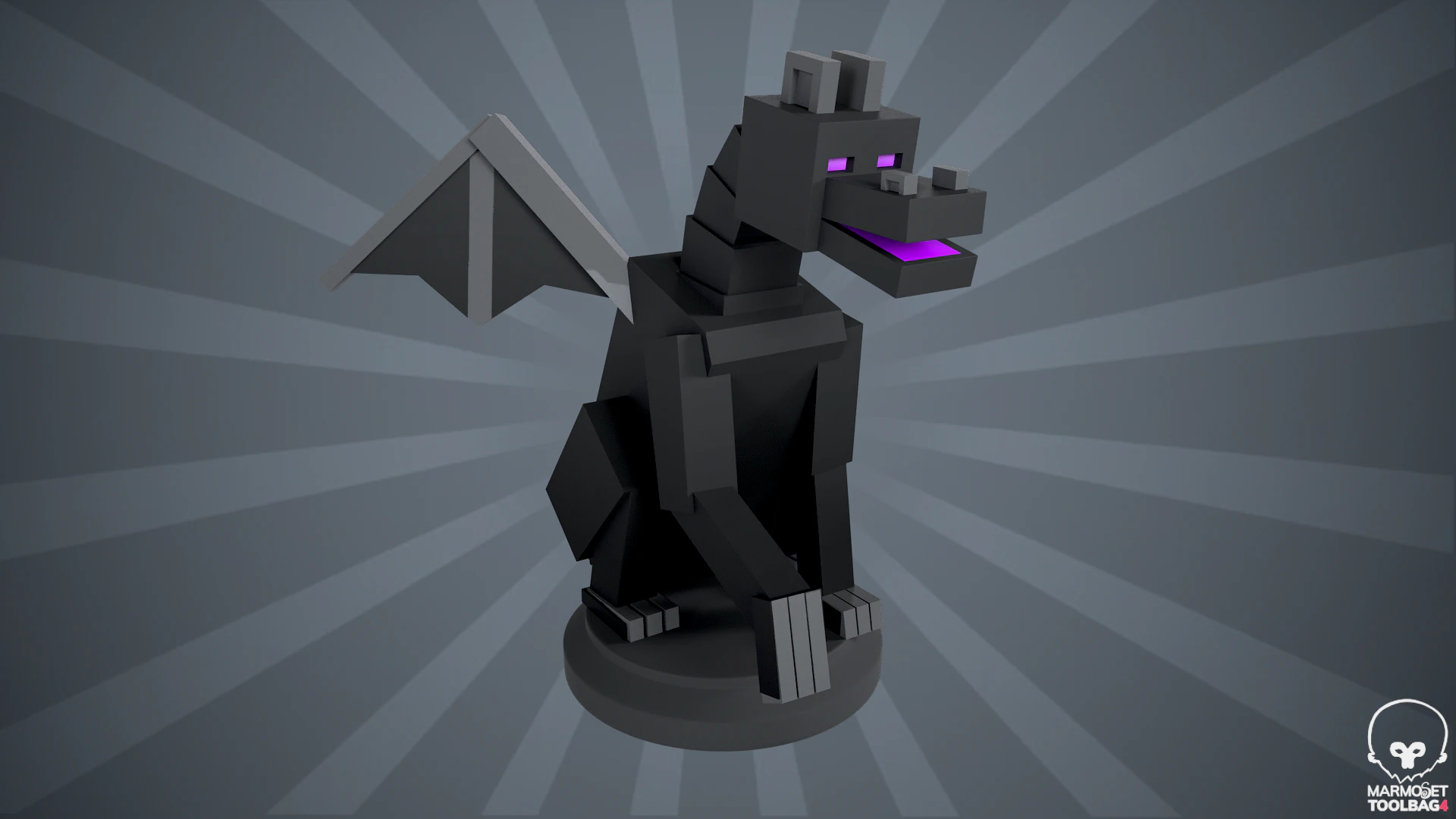 Minecraft Dragon Figurine 3D Print Model .c4d .max .obj .3ds .fbx .stl .blend