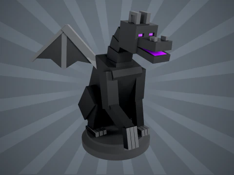 我的世界龙雕像 3D 打印模型