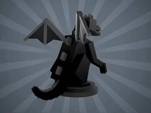 Minecraft Dragon Figurine 3D Print Model