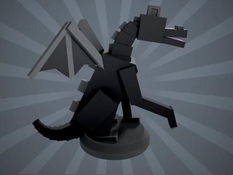 Minecraft Dragon Figurine 3D Print Model
