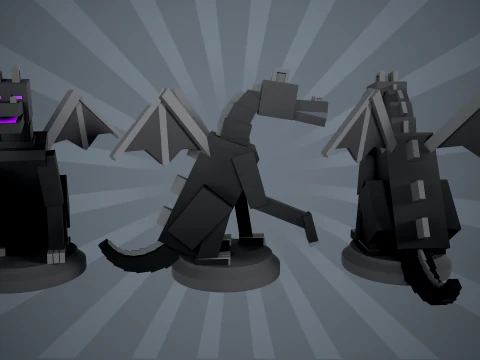 Minecraft Dragon Figurine 3D Print Model