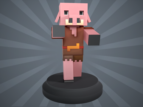 Figura Piglin Minecraft Modelo de Impressão 3D