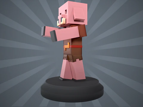 Piglin Minecraft Figure 3D Print Model