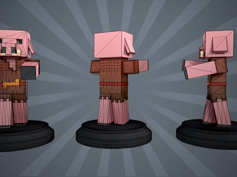Figura Piglin Minecraft Modelo de Impressão 3D