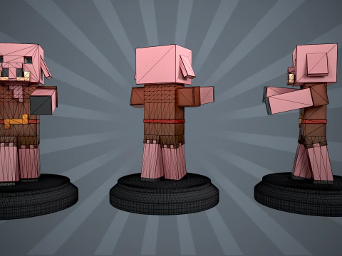 Piglin Minecraft Figure 3D Print Model