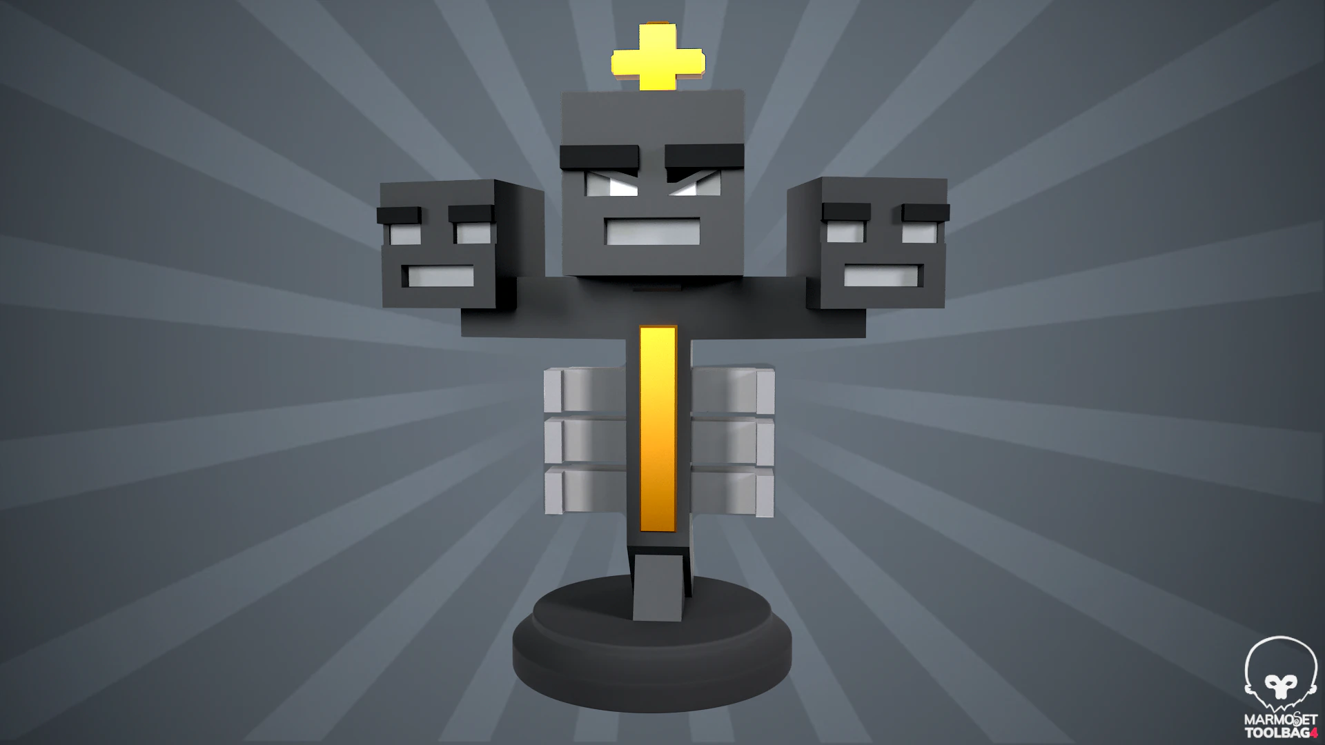 Wither Minecraft Figure 3D Print Model .c4d .max .obj .3ds .fbx .stl .blend 