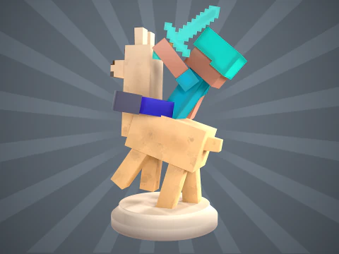 Lama Rider Minecraft Figure 3D Print Model