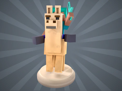 Lama Rider Minecraft Figure 3D Print Model