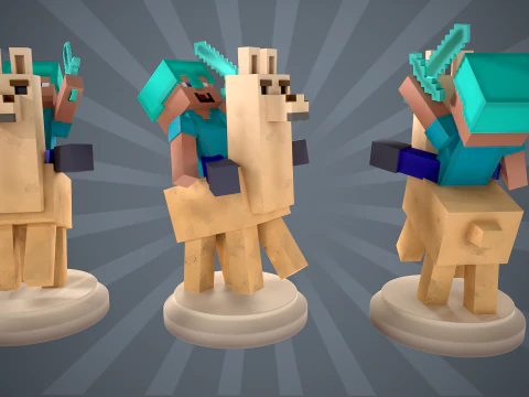 Lama Rider Minecraft Figure 3D Print Model