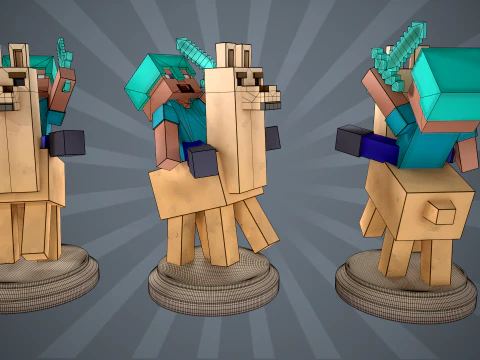 Lama Rider Minecraft Figure 3D Print Model