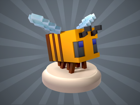 Figura de abelha Minecraft Modelo de Impressão 3D