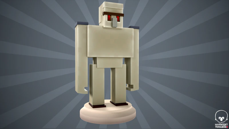 Фигурка Голема Майнкрафт 3D Принт Модель .c4d .max .obj .3ds .fbx .stl .blend 