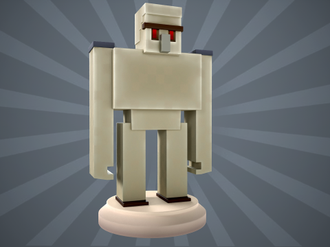 Figura do Golem do Minecraft Modelo de Impressão 3D