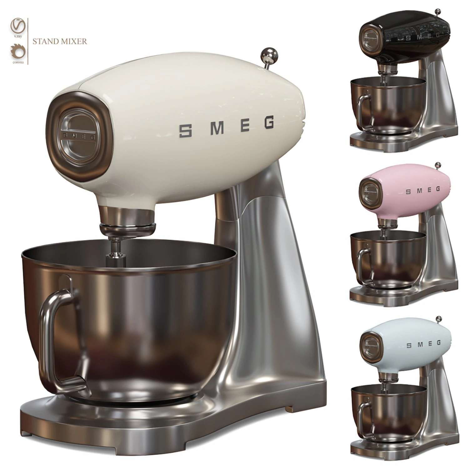 STAND MIXER 3D Model .c4d .max .obj .3ds .fbx .stl .blend 