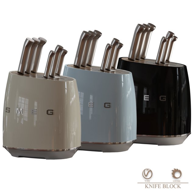 KNIFE BLOCK 3D 模型 .c4d .max .obj .3ds .fbx .stl .blend 