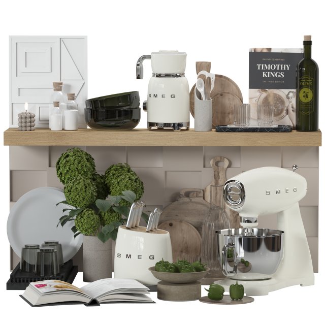 Kitchen accessories-01 3D Модель .c4d .max .obj .3ds .fbx .stl .blend 