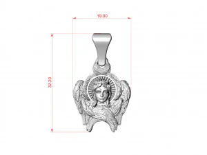 Liontin kerub Model Cetak 3D