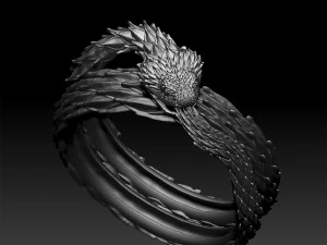 Jewelry Viper Ring 3D Print Model