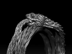 Jewelry Viper Ring 3D Print Model
