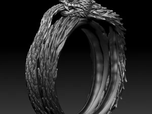 Jewelry Viper Ring 3D Print Model